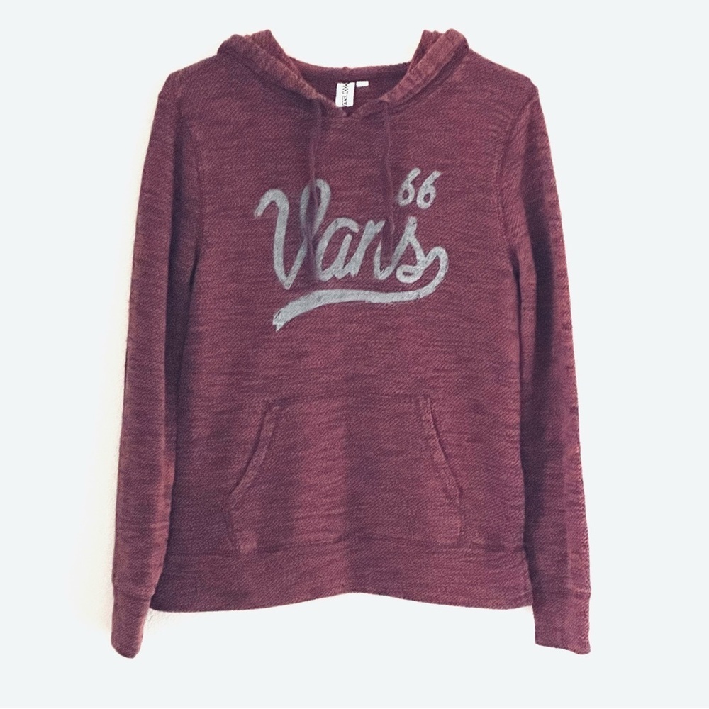 Vans Women's Maroon Hoodie with Logo